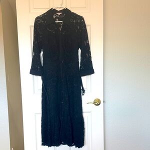 Nanette Lepore Black Long Sleeve Lace Dress